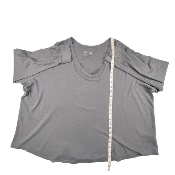 Terra & Sky T Shirt Womens 4X Gray Basic V Neck Tee Soft Casual Everyday Top - Picture 3 of 9